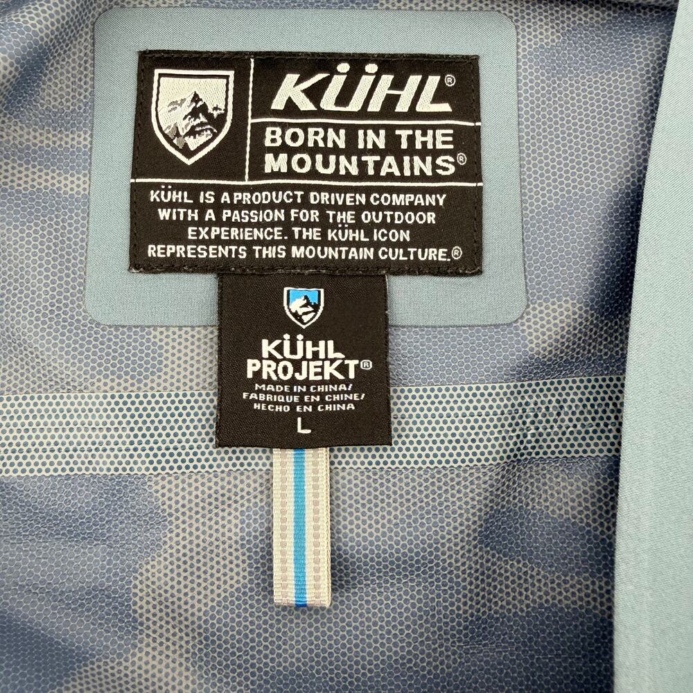 KÜHL Stretch Voyagr Rain Jacket Dusty Blue, Waterproof Hooded Anorak, Women's L - Picture 2 of 16